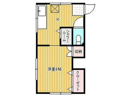 弥生荘(1K/1階)の間取り写真
