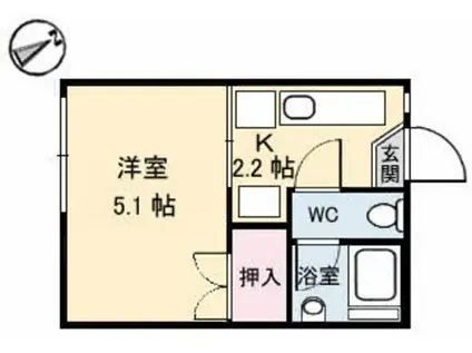 昭和ハイツ(1K/2階)の間取り写真