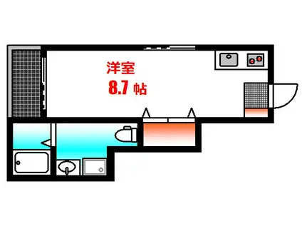 尾長東アパートA棟(ワンルーム/1階)の間取り写真