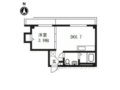 ROKUJO HOUSE(1DK/3階)の間取り写真