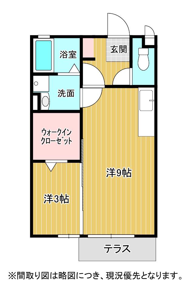 モナリエ幾久富(1LDK/2階)の間取り写真