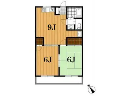 ホークマンション(2DK/1階)の間取り写真