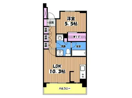 プライムメゾン武蔵野の杜(1LDK/1階)の間取り写真
