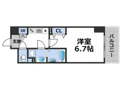 セレニテ心斎橋グランデ(1K/7階)の間取り写真
