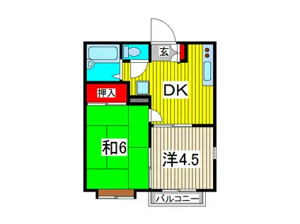 川口ハイム(2DK/1階)の間取り写真