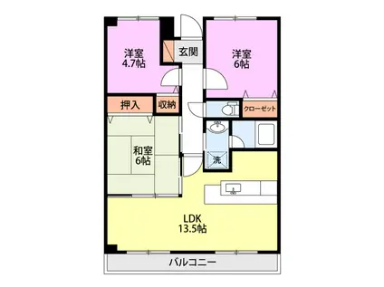 リーブル(3LDK/3階)の間取り写真