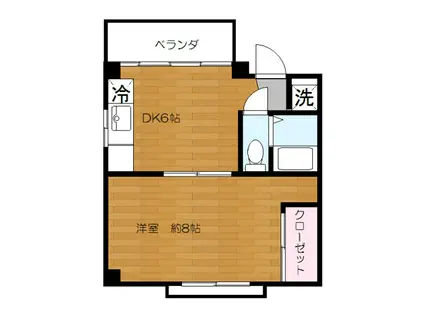 田中ビル(1DK/4階)の間取り写真