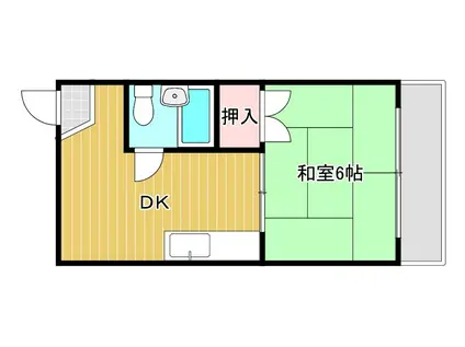 サンハイツ甚(1DK/1階)の間取り写真