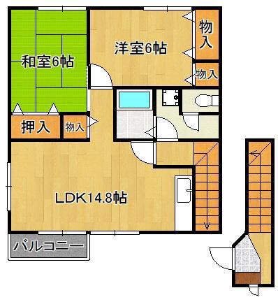 ロジュマン・エル(2LDK/2階)の間取り写真