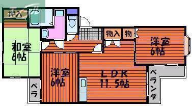プレアール福田(3LDK/3階)の間取り写真