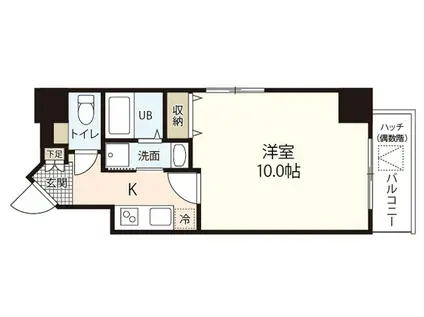 プランドール古市(1K/9階)の間取り写真