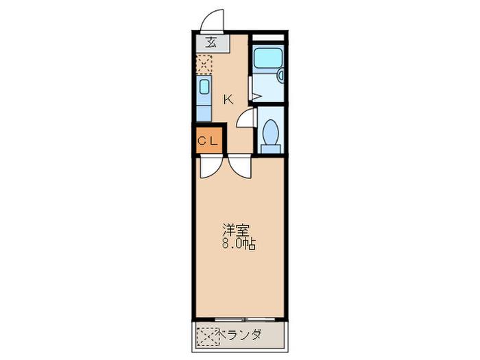 フローレンス百道(1K/4階)の間取り写真