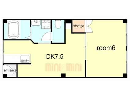 イシハラマンション(1DK/2階)の間取り写真