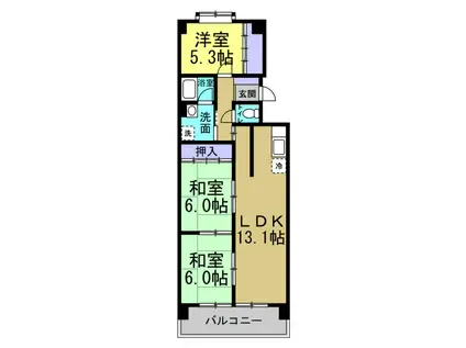 メゾン島田(3LDK/2階)の間取り写真