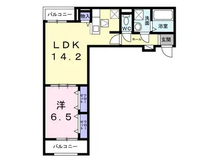 プラージュ(1LDK/1階)の間取り写真