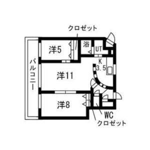 ピノグローブ伏見(2LDK/4階)の間取り写真