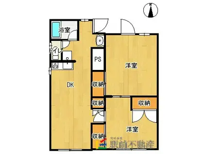 ファミーユ新郷II(2DK/2階)の間取り写真