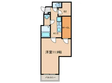 アンベリール代田橋(1SK/4階)の間取り写真