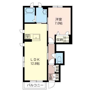 アトリエールA(1LDK/1階)の間取り写真