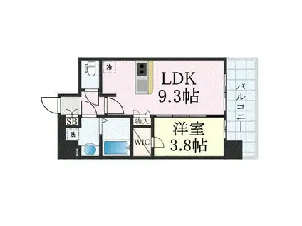 プレサンス難波デヴァンテ(1LDK/10階)の間取り写真