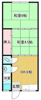 つるやビル2号館(2DK/2階)の間取り写真