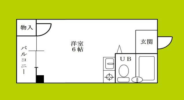 玉出タカハシマンション(ワンルーム/2階)の間取り写真