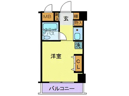 ホーユウコンフォルト岸谷(ワンルーム/2階)の間取り写真