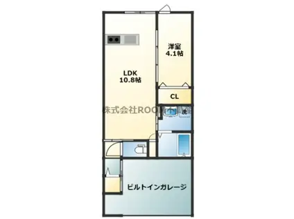 高城町アパートA棟(1LDK/1階)の間取り写真