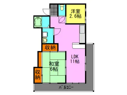 K-FLAT川戸(2LDK/2階)の間取り写真