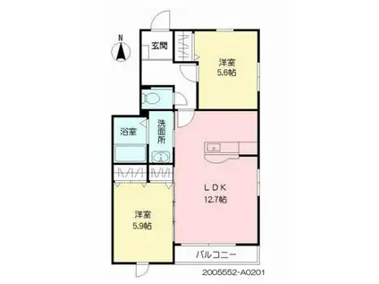 エクセル(2LDK/2階)の間取り写真