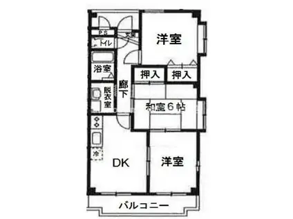 オークヴィラ園田(3DK/3階)の間取り写真