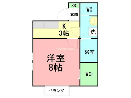 タウンコート(1K/1階)の間取り写真