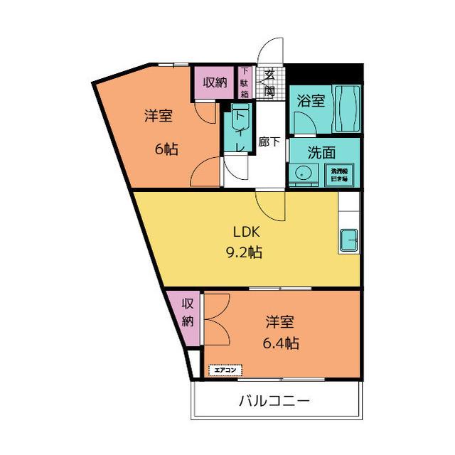 ヴィラメゾンNORIKA(2LDK/2階)の間取り写真