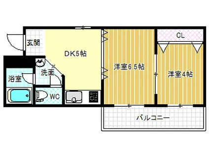 増田マンション(2DK/5階)の間取り写真