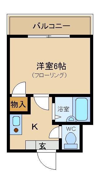 グリーム宮原(1K/4階)の間取り写真