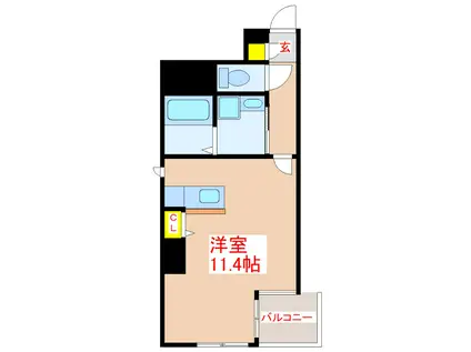 ASレジデンス中央駅(ワンルーム/6階)の間取り写真