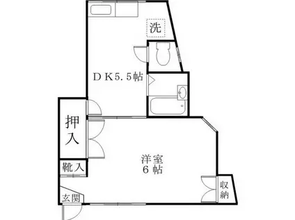高野荘(1DK/1階)の間取り写真