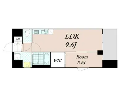 ソルテラス京都JUJO薫(1LDK/2階)の間取り写真