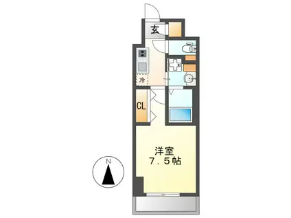 プレイズシード浅間町(1K/2階)の間取り写真
