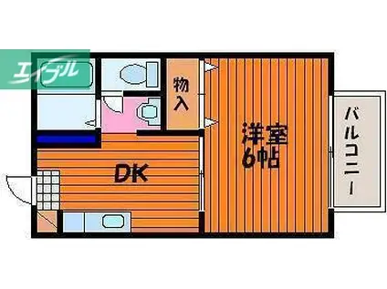 ネストI(1K/1階)の間取り写真