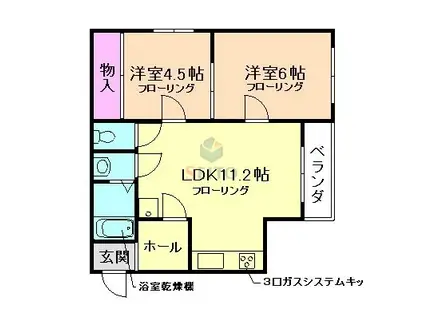メゾンコンフォルテ(2LDK/2階)の間取り写真