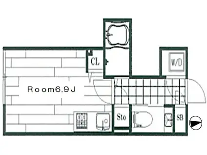 ＪＲ山手線 新大久保駅 徒歩4分 13階建 築18年(ワンルーム/3階)の間取り写真