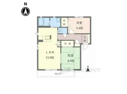 プリムローズ1番館(2LDK/1階)の間取り写真