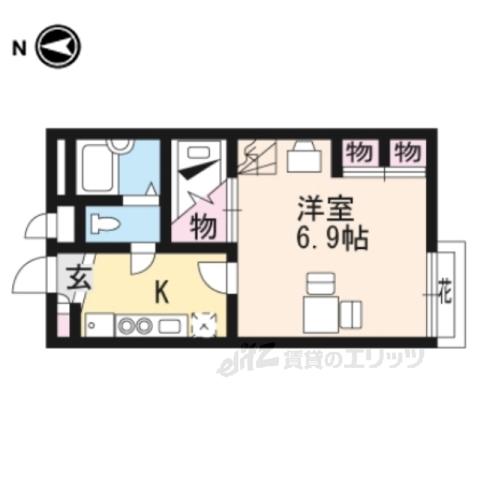 レオパレス瀬田川(1K/2階)の間取り写真