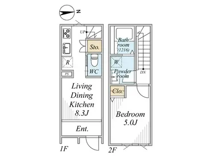 MOK-TERRACE我孫子(1LDK/1階)の間取り写真
