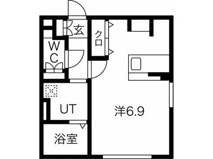 WELL COURT TENMA(ワンルーム/4階)の間取り写真