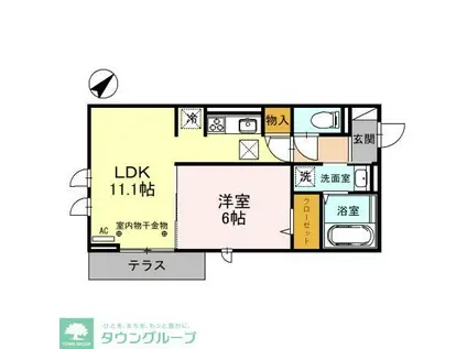 EMBELLIR西大宮(1LDK/3階)の間取り写真