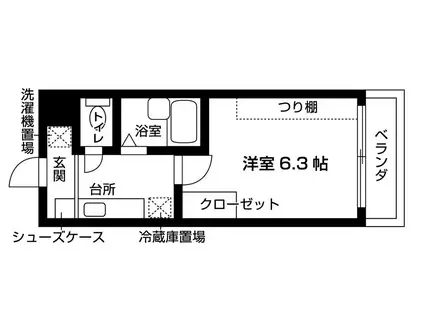 ラフィーネ宮本(1K/3階)の間取り写真
