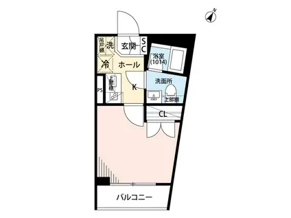 プレール・ドゥーク中野富士見町II(1K/2階)の間取り写真