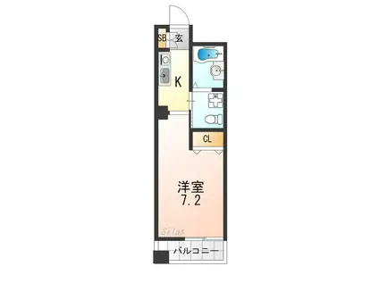ブリエ京都(1K/1階)の間取り写真